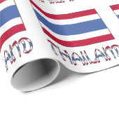 Papier Cadeau Thaïlande et drapeau thaï (Coin rond)