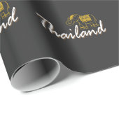 Papier Cadeau Thaïlande Les souvenirs de vacances des éléphants  (Coin rond)