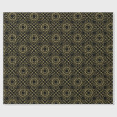 Papier Cadeau Thaïlande Motif Gold Noir (Plat)