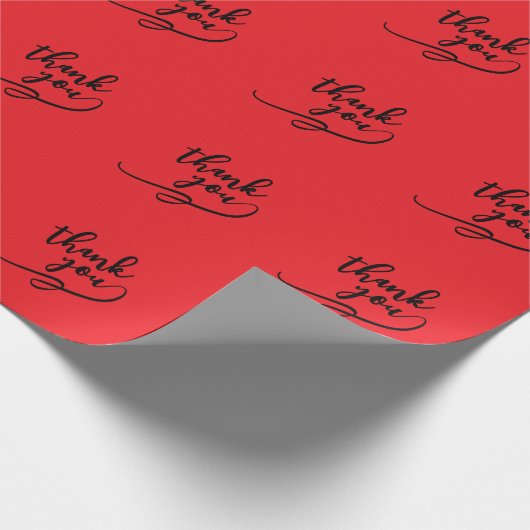 Papier Cadeau Thank You Bright Red Classical Unique Simple (Coin)