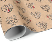 Papier Cadeau Thank you & heart in 44langs as BK ♡shaped pattern (Coin rond)