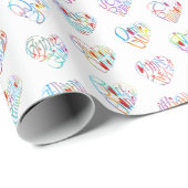 Papier Cadeau Thank you & hearts in 44langs as DC♡shaped pattern (Coin rond)