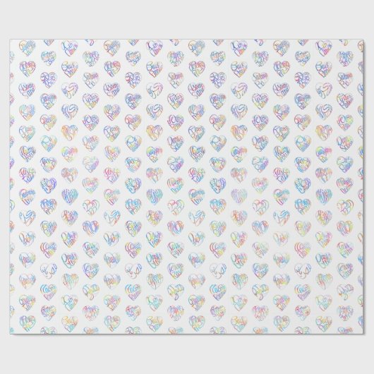Papier Cadeau Thank you in 44langs as heart shaped DC pattern (Plat)