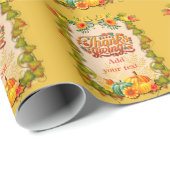 Papier Cadeau Thanksgiving Automne Automne Maple Feuilles et cit (Coin rond)