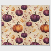 Papier Cadeau Thanksgiving Citrouille Patch Citrouilles Automne (Plat)