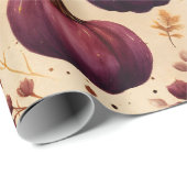 Papier Cadeau Thanksgiving Citrouille Patch Citrouilles Automne (Coin rond)