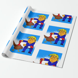 Papier Cadeau thanksgiving donald trump drôle turquie