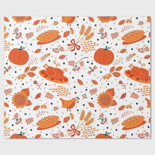 Papier Cadeau Thanksgiving dunner motif papier d'emballage de va (Plat)
