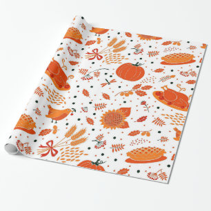 Papier Cadeau Thanksgiving dunner motif papier d'emballage de va