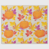 Papier Cadeau Thanksgiving Holiday Fall Maple Feuilles RETRO déc (Plat)