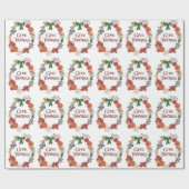 Papier Cadeau Thanksgiving Personnalisé Merci Fall Wreath (Plat)