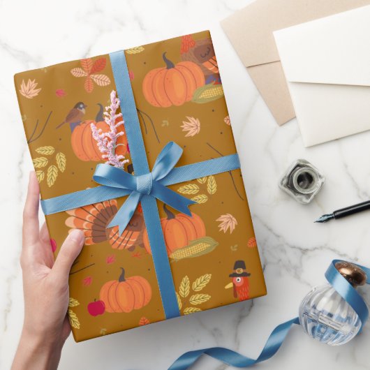 Papier Cadeau Thanksgiving Turkey  Wrapping Paper (Cadeaux)