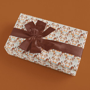 Papier Cadeau Thanksgiving Turquie Motif d'automne