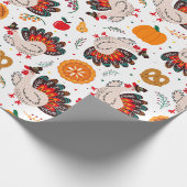 Papier Cadeau Thanksgiving Turquie, récolte et traitements (Coin)