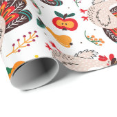 Papier Cadeau Thanksgiving Turquie, récolte et traitements (Coin rond)