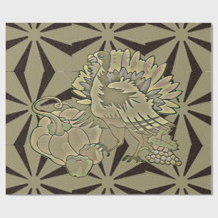 Papier Cadeau Thanksgiving Turquie sculpté -