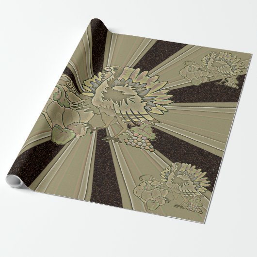 Papier Cadeau Thanksgiving Turquie sculpté - (Déroulé)