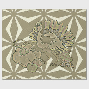 Papier Cadeau Thanksgiving Turquie sculpté -