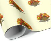 Papier Cadeau Thanksgiving Worried Turkey (Coin rond)