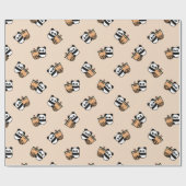 Papier Cadeau Thé à bulle mou et ours de panda (Plat)