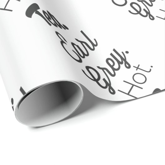 Papier Cadeau Thé - chaud gris de comte (Coin rond)