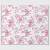 Papier Cadeau Thé de Fleur Sauvage Rose Lancement de Mariée (Plat)