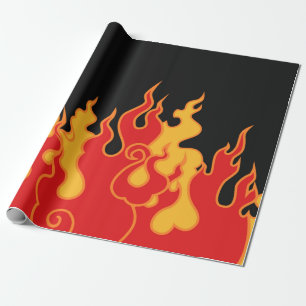 Papier Cadeau The fire. Flame tongues on a black background. Vin