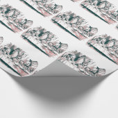 Papier Cadeau Thé fou de teinte rose (Coin)
