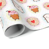 Papier Cadeau Thé Kawaii après-midi (Coin rond)