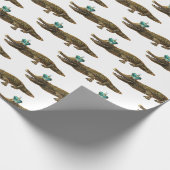 Papier Cadeau The Royal Croc - Fun Girly Modern Jewel Alligator  (Coin)