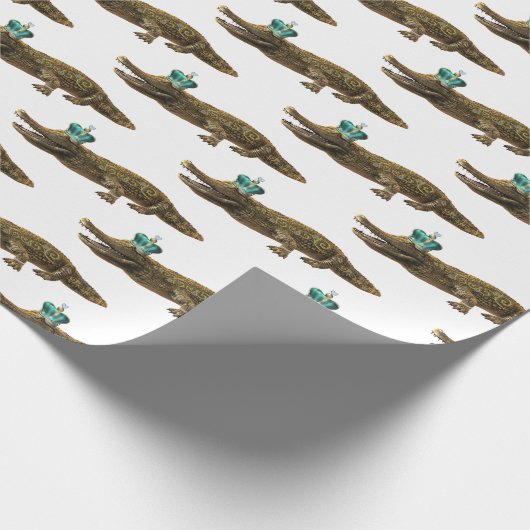 Papier Cadeau The Royal Croc - Fun Girly Modern Jewel Alligator  (Coin)