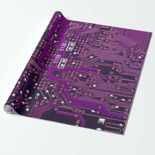 Papier Cadeau The surface of the digital circuitbackground,abstr (Déroulé)