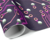 Papier Cadeau The surface of the digital circuitbackground,abstr (Coin rond)