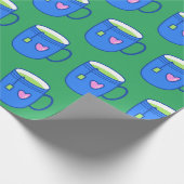 Papier Cadeau Thé vert Matcha en Motif clair Mug bleu (Coin)