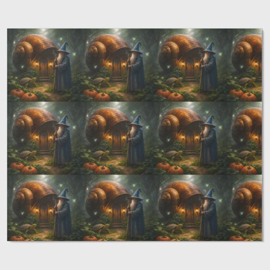 Papier Cadeau The wizard of the Shell fantasy mat wrapping paper (Plat)