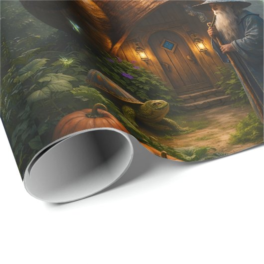 Papier Cadeau The wizard of the Shell fantasy mat wrapping paper (Coin rond)
