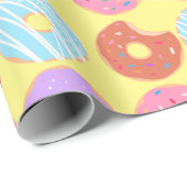 Papier Cadeau Thème alimentaire de fête d'anniversaire esthétiqu (Coin rond)