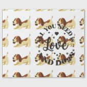 Papier Cadeau Thème "Amour et Chiens" (Plat)