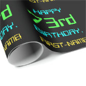 Papier Cadeau Thème amusant de l'informatique numérique 73ème an (Coin rond)