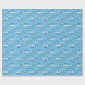 Papier Cadeau Thème Baby shower Blue Polka Dot Owl (Plat)