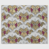 Papier Cadeau Thème Bourgogne Plum et Gold Wine (Plat)