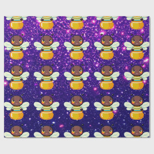 Papier Cadeau Thème Charmant et Mignon Inspiré des Abeilles