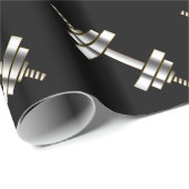 Papier Cadeau Thème chic de formation de forme physique (Coin rond)