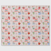 Papier Cadeau Thème Chocolat Chaud, Noël (Plat)