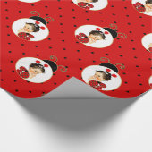 Papier Cadeau Thème coccinelle bébé fille rouge et points noirs (Coin)