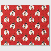Papier Cadeau Thème coccinelle bébé fille rouge et points noirs (Plat)