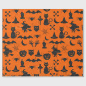 Papier Cadeau Thème d'amusement de Halloween (Plat)