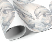 Papier Cadeau Thème Dauphin mariage (Coin rond)