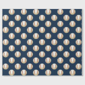 Papier Cadeau Thème de baseball (Plat)