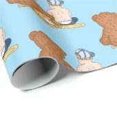 Papier Cadeau Thème De Baseball Lil' Slugger (Coin rond)